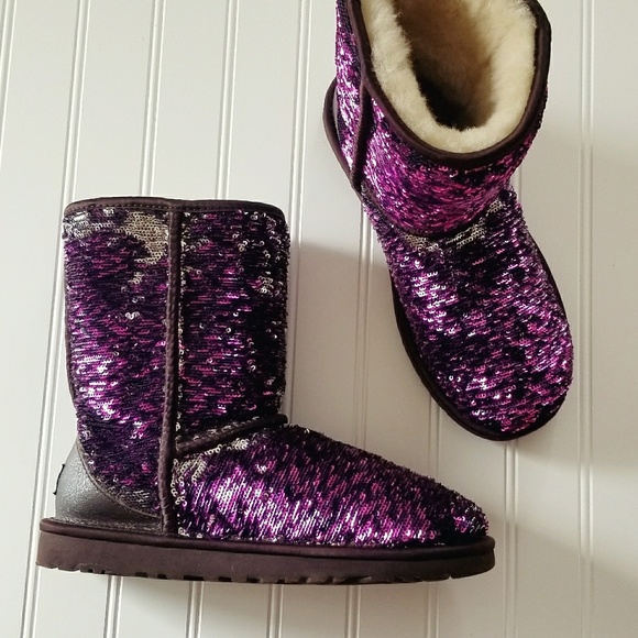 purple glitter uggs